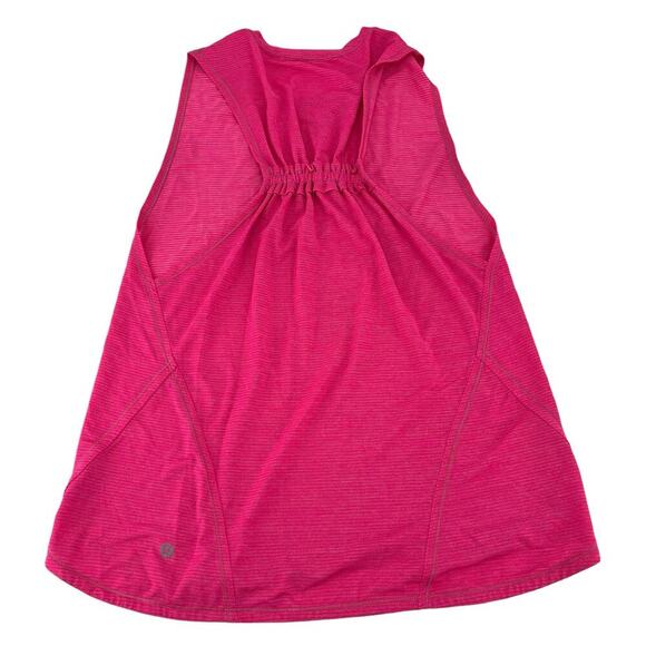 LULULEMON In A Cinch Tank Neon Pink Stripe Sleeveless Pullover Racerback Size 8 - Picture 5 of 6